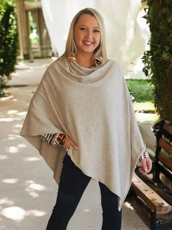 Macy Knit Poncho - Natural sold by RC & Co