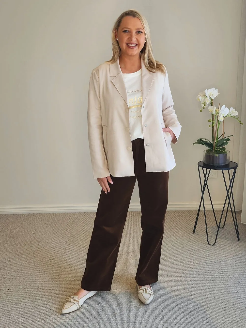 Avenue Faux Suede Jacket - Stone sold by RC & Co product image thumbnail 2