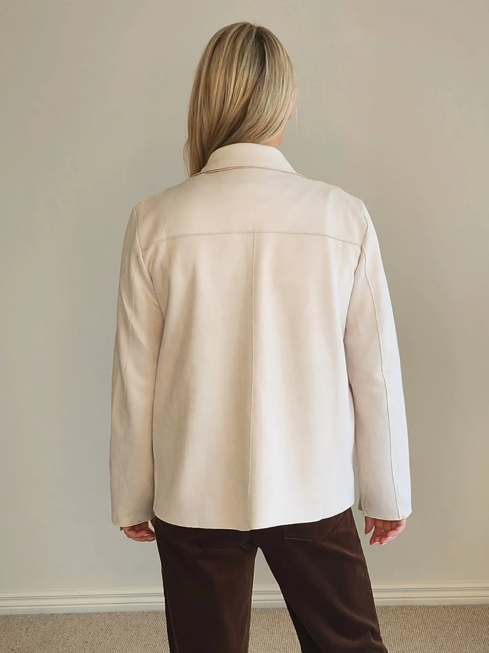 Avenue Faux Suede Jacket - Stone sold by RC & Co product image thumbnail 4