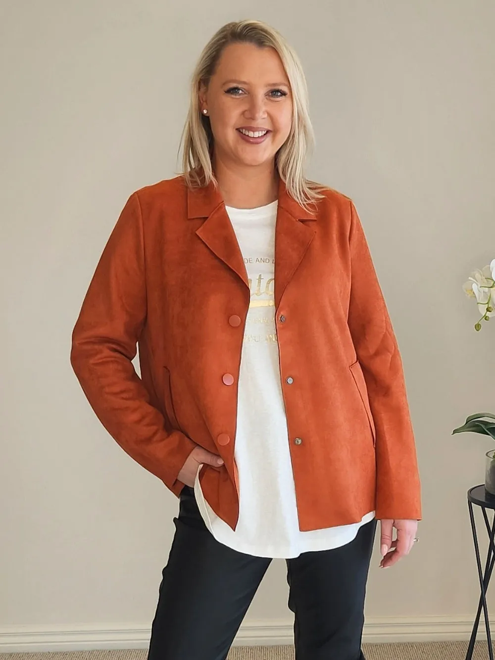 Avenue Faux Suede Jacket - Fig sold by RC & Co product image thumbnail 4