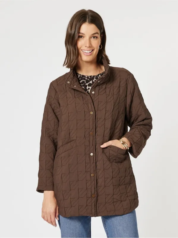 Monet Quilted Jacket - Chocolate sold by RC & Co