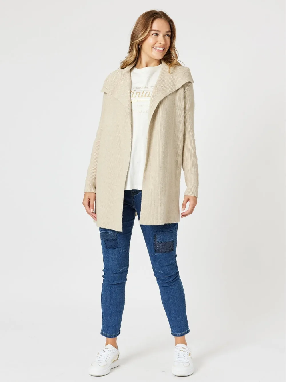 Ava Rib Cardigan - Natural sold by RC & Co product image thumbnail 2