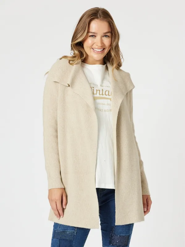 Ava Rib Cardigan - Natural sold by RC & Co