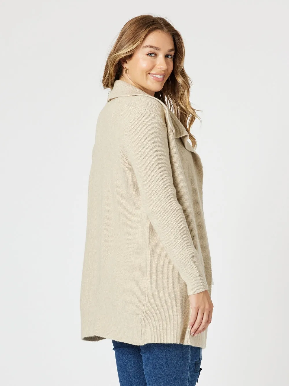 Ava Rib Cardigan - Natural sold by RC & Co product image thumbnail 3