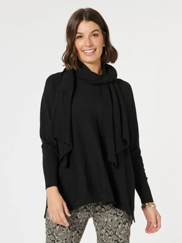 Remy Knit With Scarf - Black sold by RC & Co