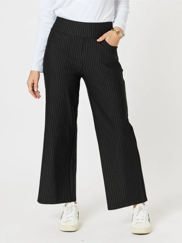 Nicky Wide Leg Pinstripe Pant - Natural/Black sold by RC & Co