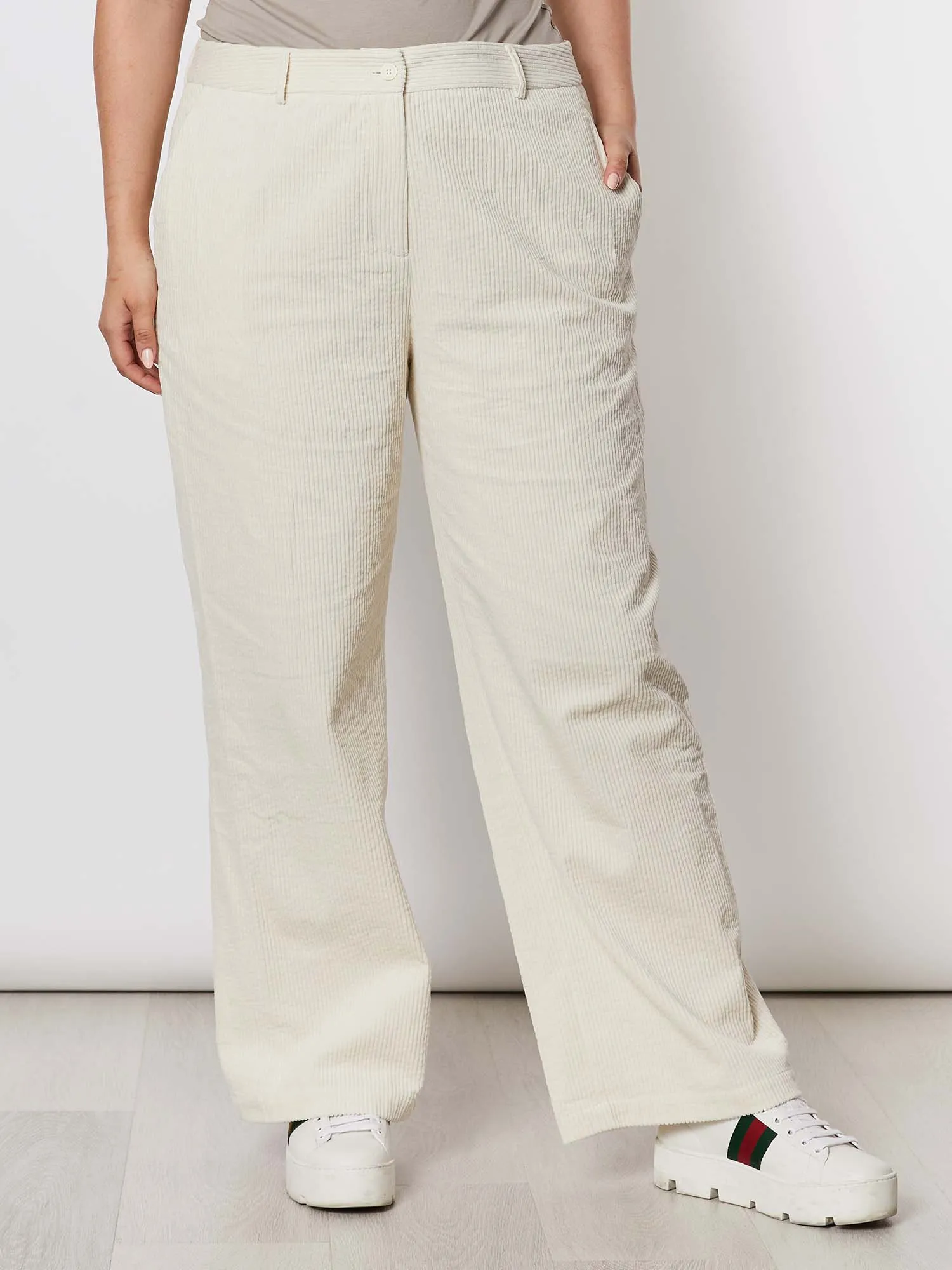 Cotton Cord Wide Leg Pant - Ivory sold by RC & Co