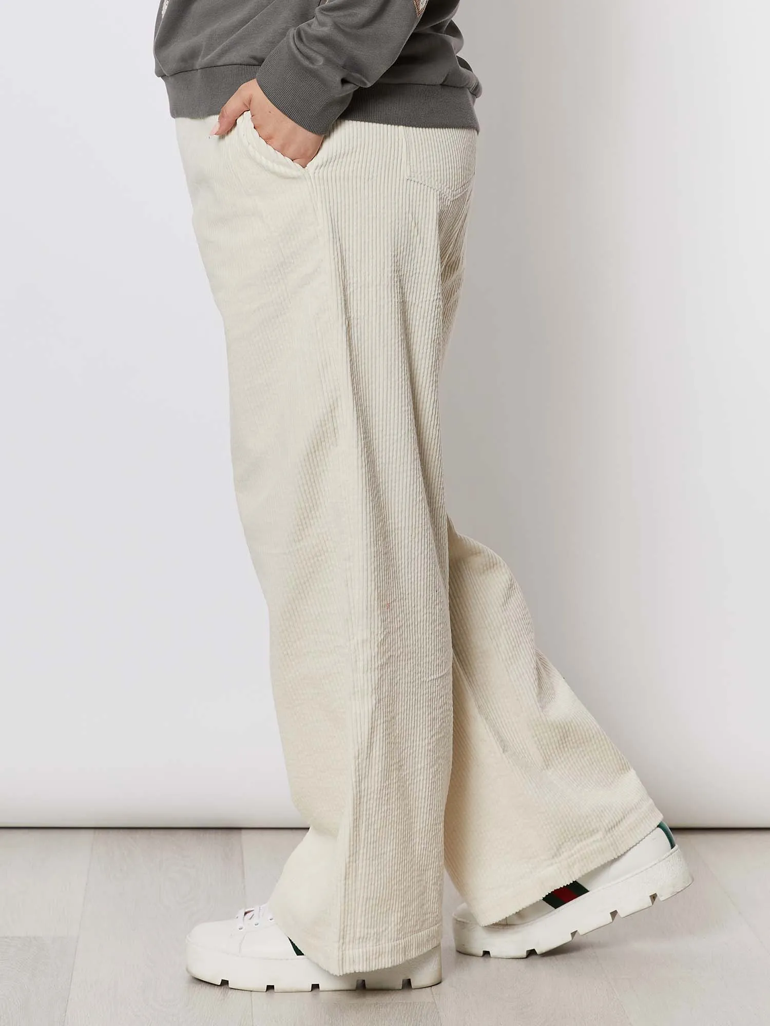 Cotton Cord Wide Leg Pant - Ivory sold by RC & Co product image thumbnail 3