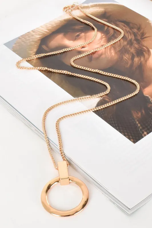 Ring Drop Pendant Necklace - Gold sold by RC & Co
