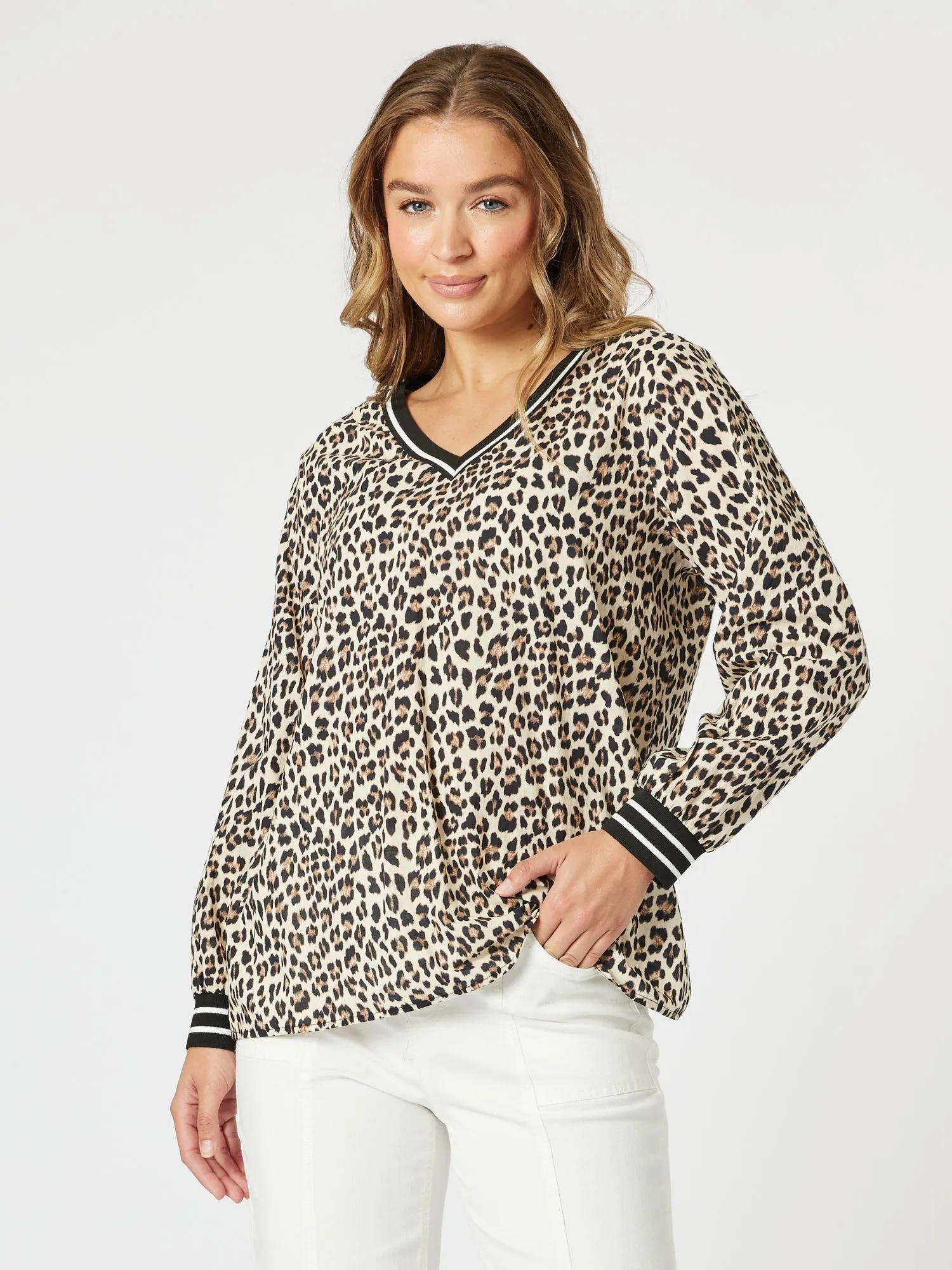Le Marais V Neck Top - Animal sold by RC & Co