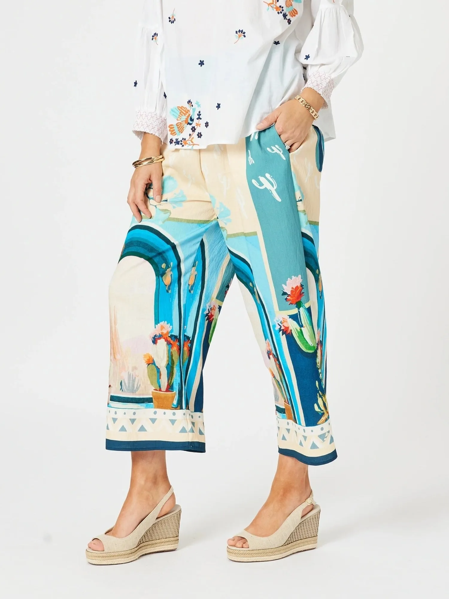 The Tulum Print Wide Leg Pant - Blue/Multi sold by RC & Co product image thumbnail 3
