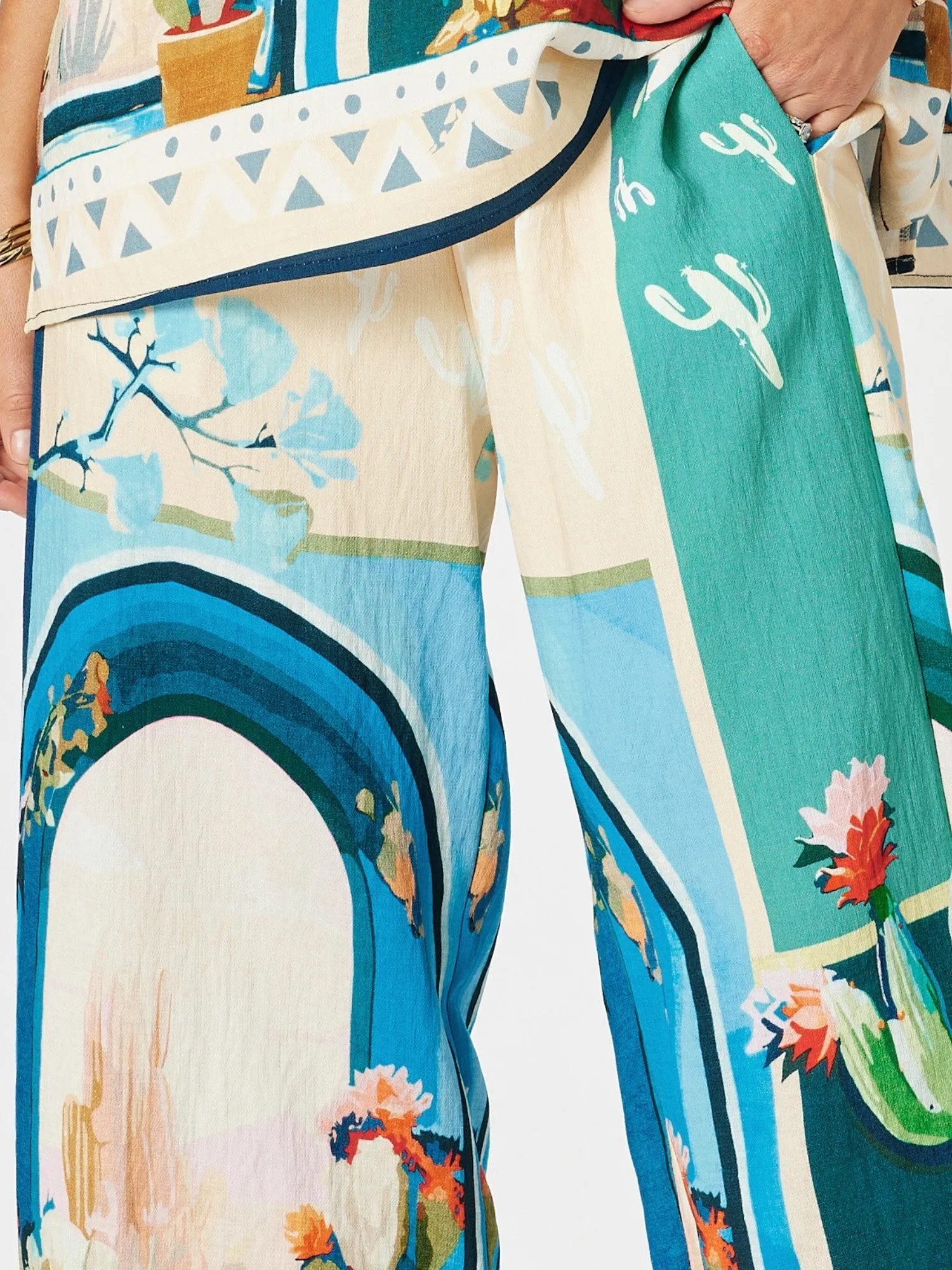 The Tulum Print Wide Leg Pant - Blue/Multi sold by RC & Co product image thumbnail 5