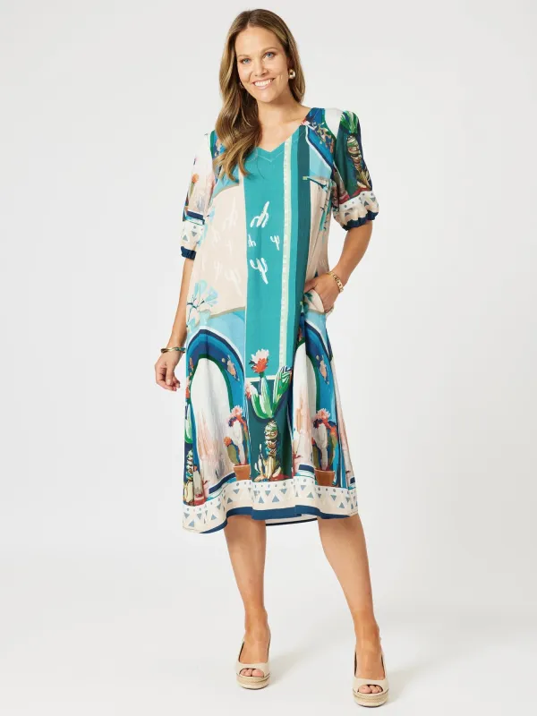 The Tulum Print Dress - Blue/Multi sold by RC & Co