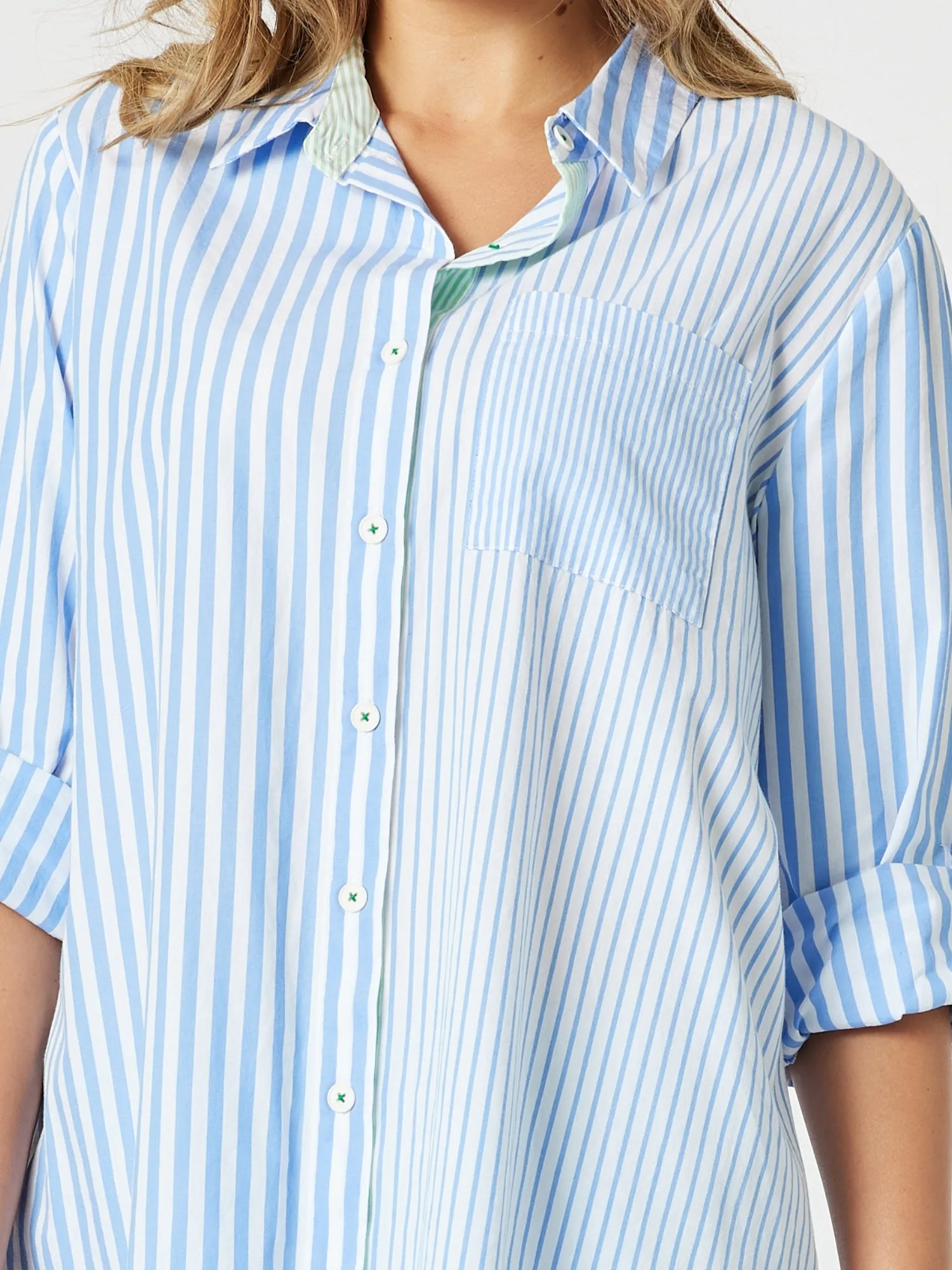 Skyler Stripe Shirt - Blue/White sold by RC & Co product image thumbnail 3