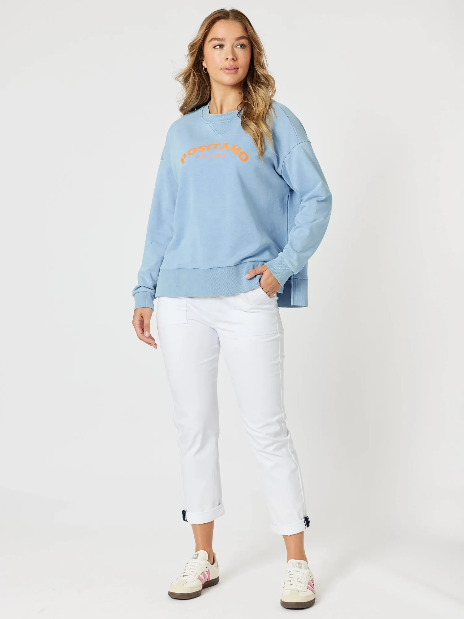 Positano Print Sweatshirt - Washed Blue sold by RC & Co product image thumbnail 5