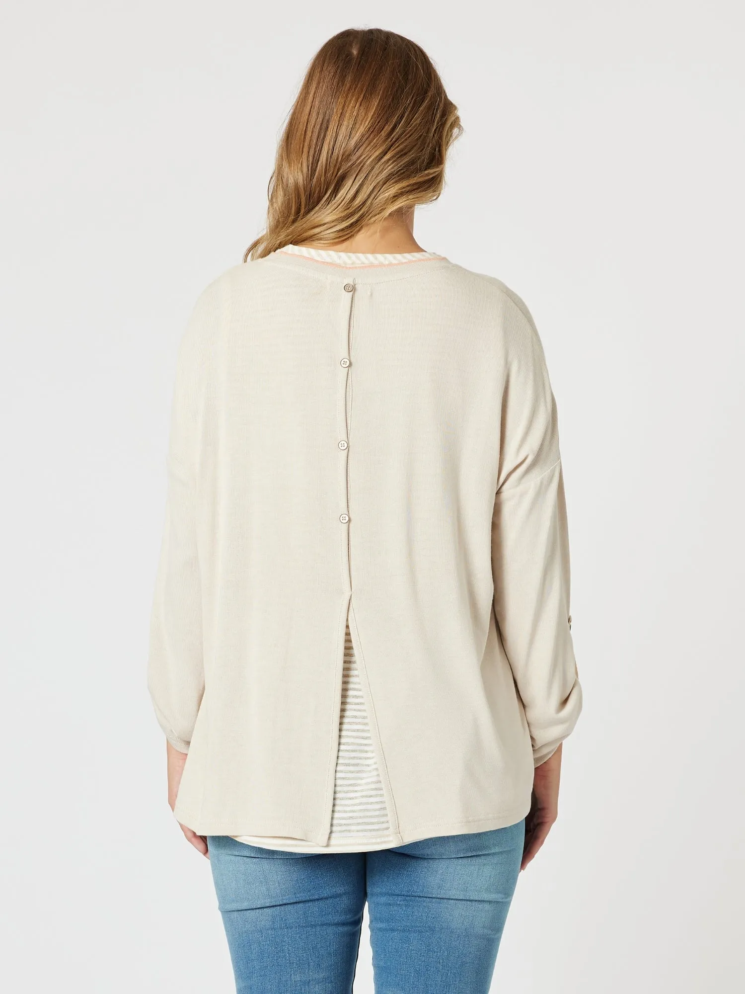 Dolce Vita Embroidered 2 in 1 Top - Natural sold by RC & Co product image thumbnail 4