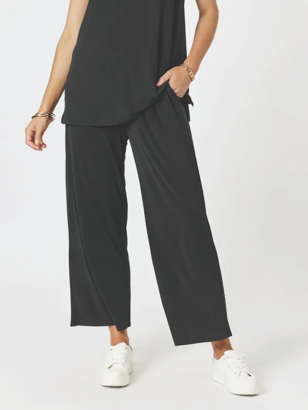 Travel Jersey Wide Leg Pant - Black sold by RC & Co