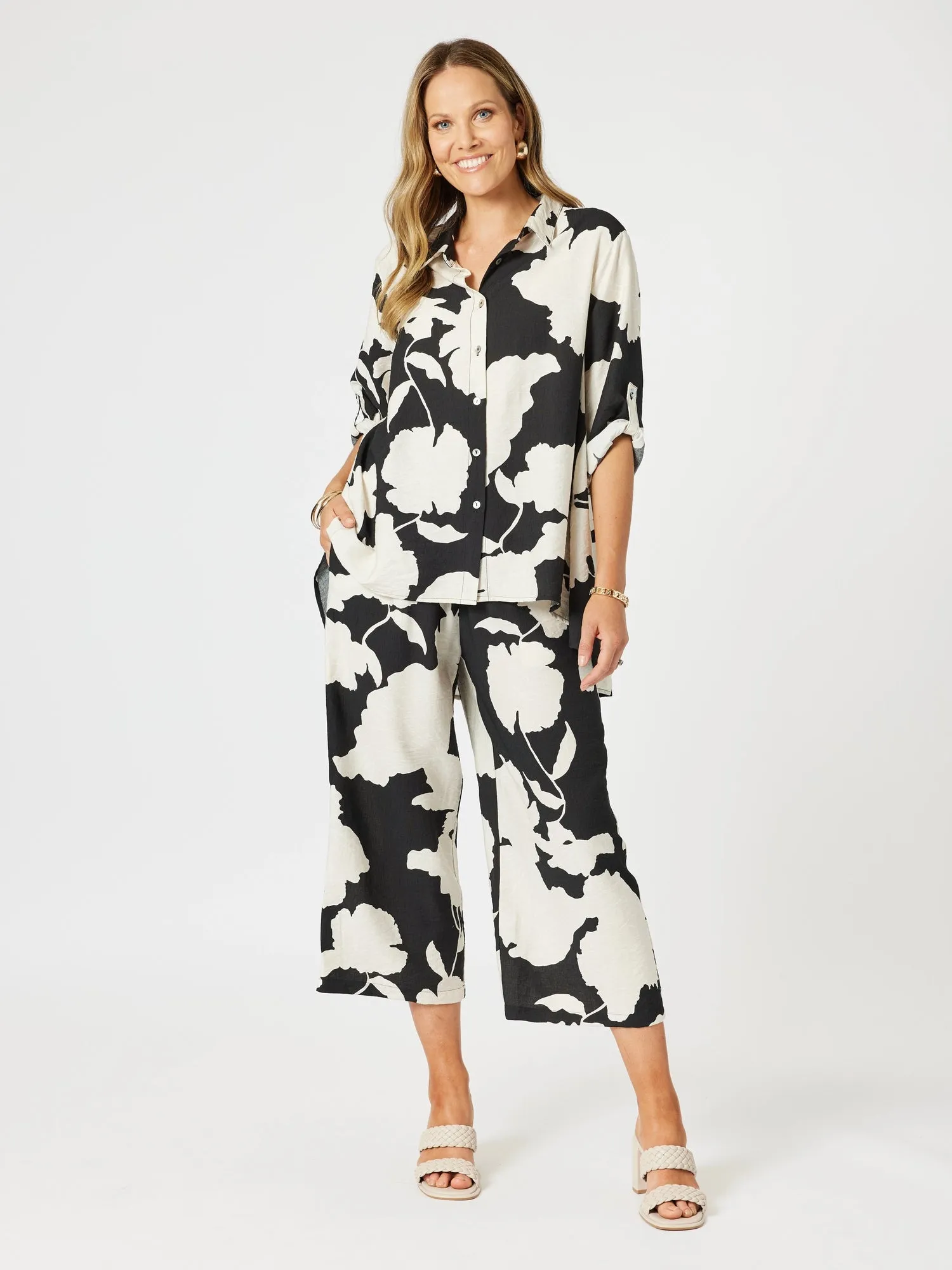 Barcelona Floral Print Shirt - Black/Natural sold by RC & Co product image thumbnail 5