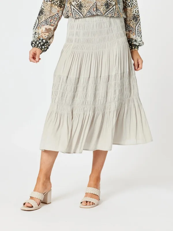Lux Ruche Skirt - Champagne sold by RC & Co