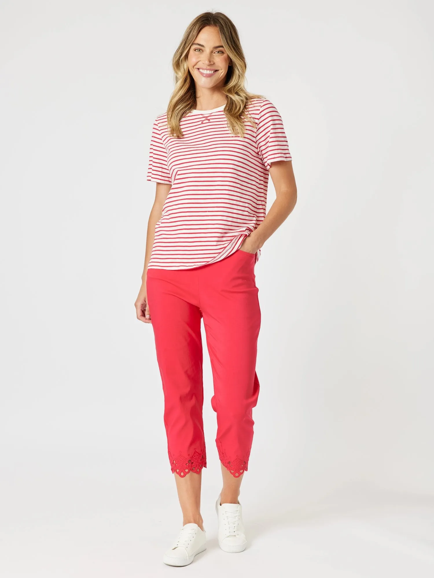 Fleur Embroidered Pant - Red sold by RC & Co product image thumbnail 2