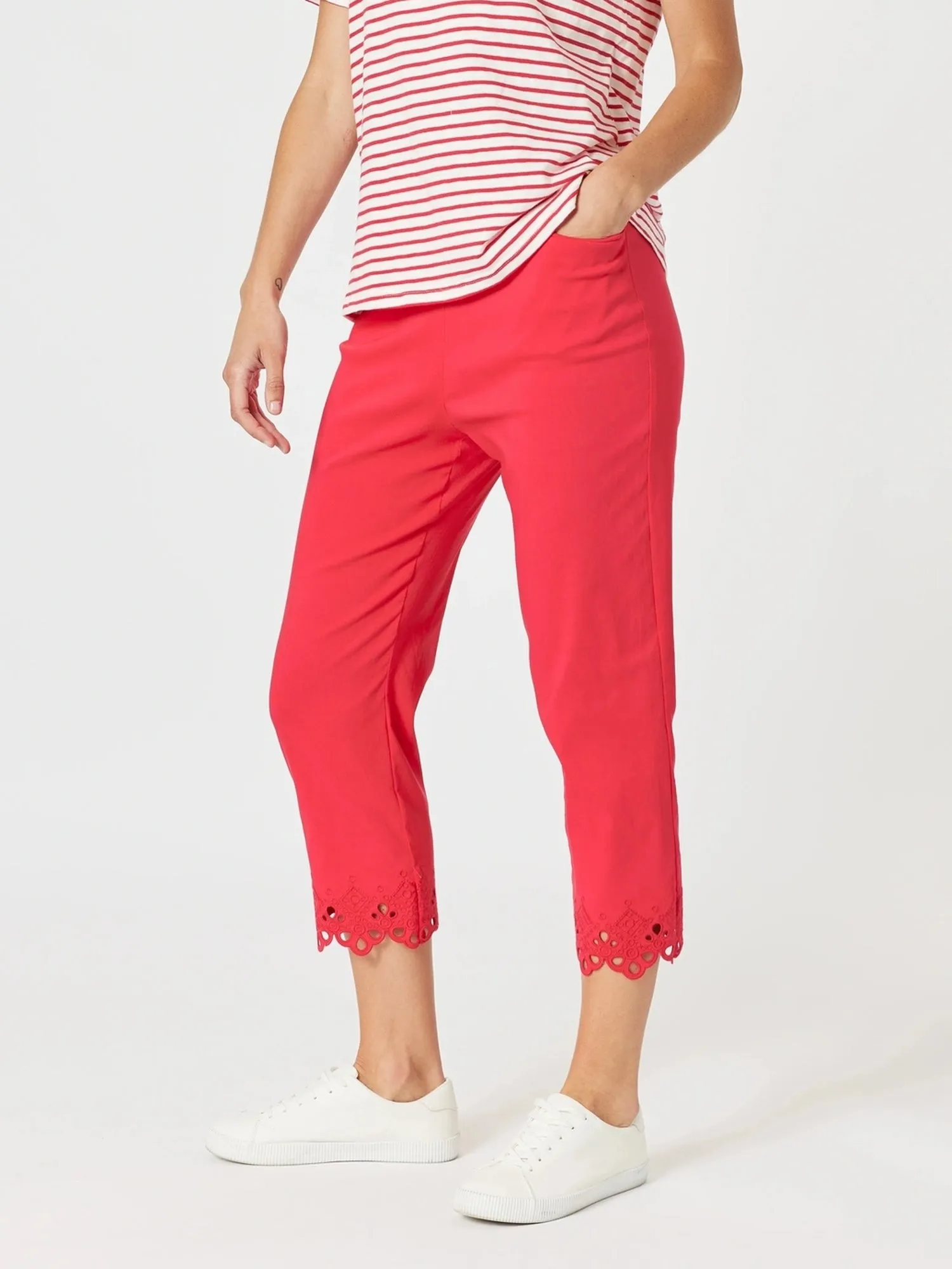 Fleur Embroidered Pant - Red sold by RC & Co product image thumbnail 3