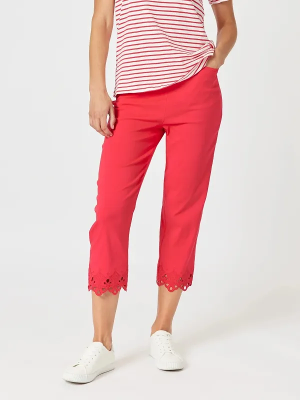 Fleur Embroidered Pant - Red sold by RC & Co