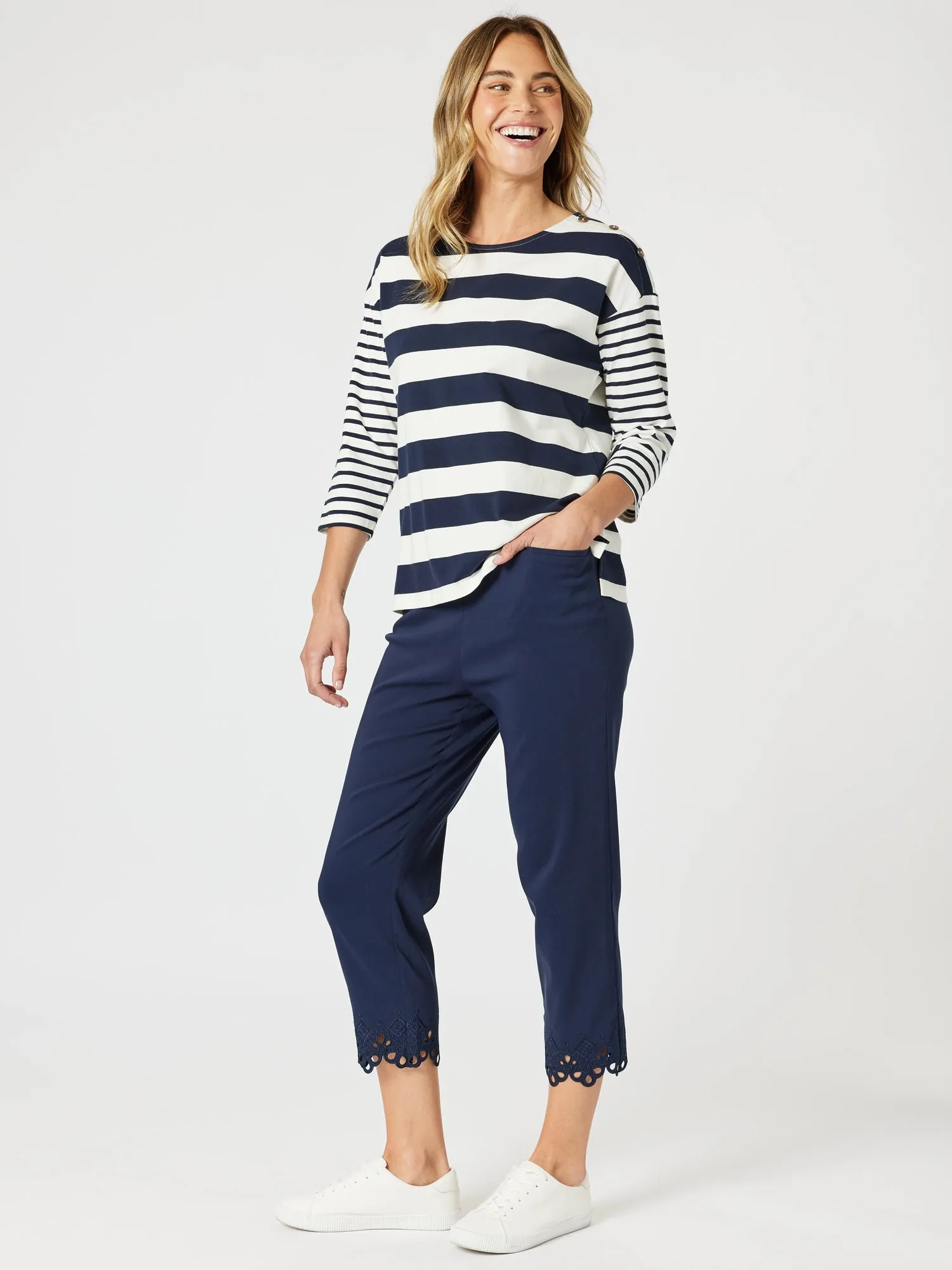 Mixed Stripe Top - Navy/White sold by RC & Co product image thumbnail 4