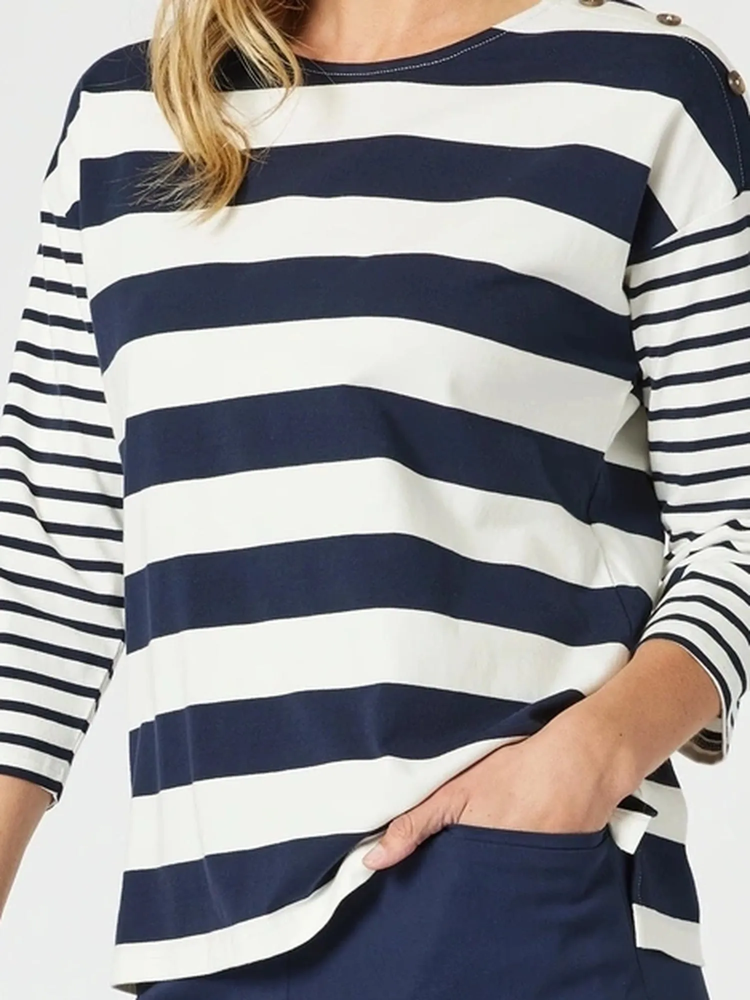 Mixed Stripe Top - Navy/White sold by RC & Co product image thumbnail 3