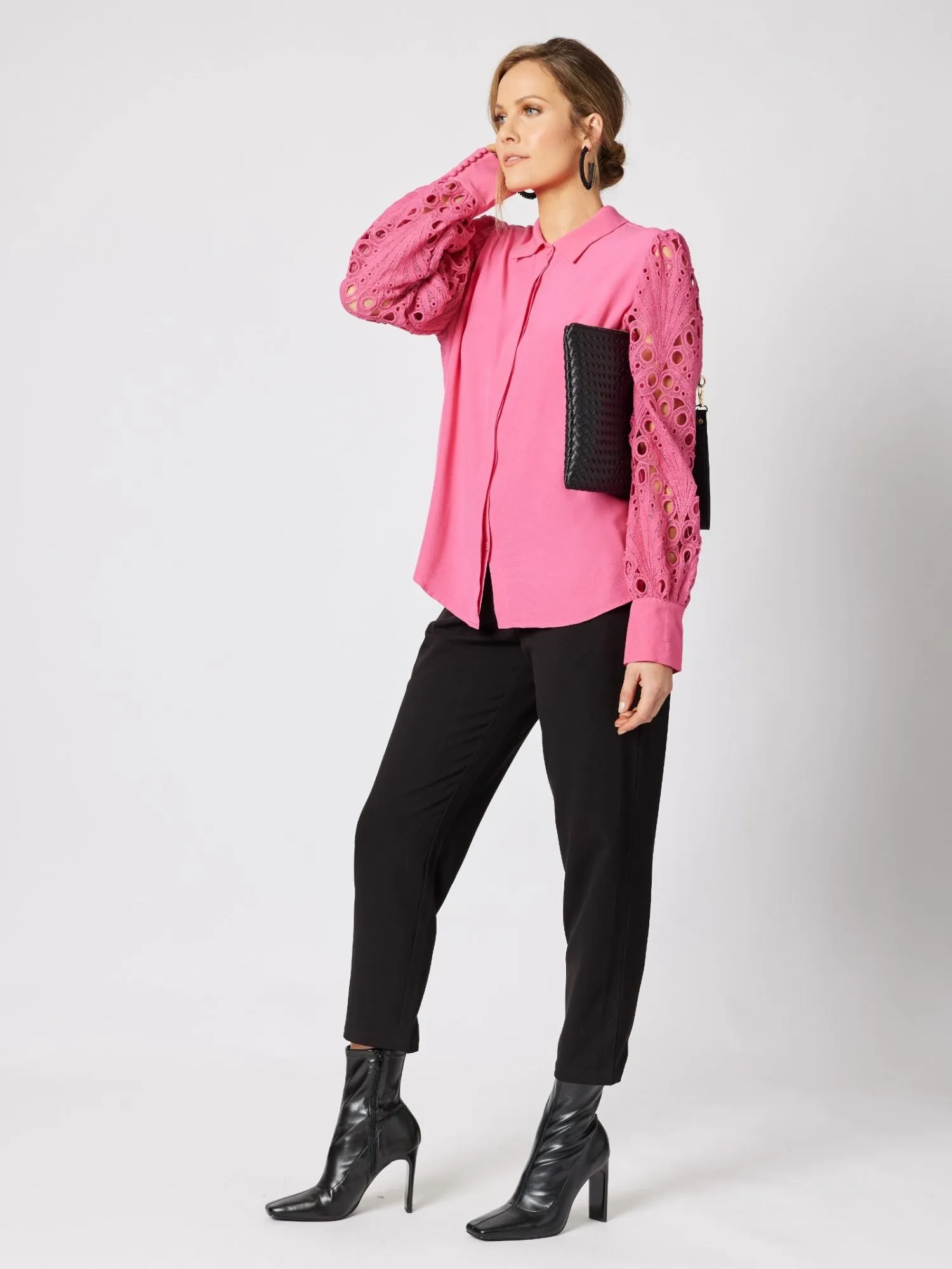 Brodie Lace Shirt - Hot Pink sold by RC & Co product image thumbnail 2