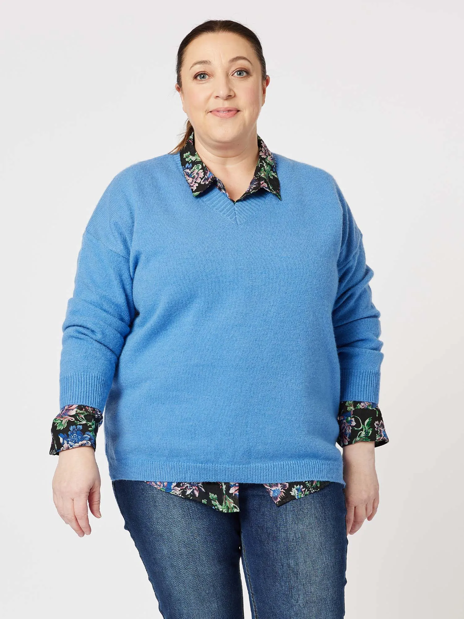 Valerie V-Neck Knit Jumper - Cornflower sold by RC & Co product image thumbnail 3