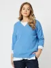 Valerie V-Neck Knit Jumper - Cornflower sold by RC & Co