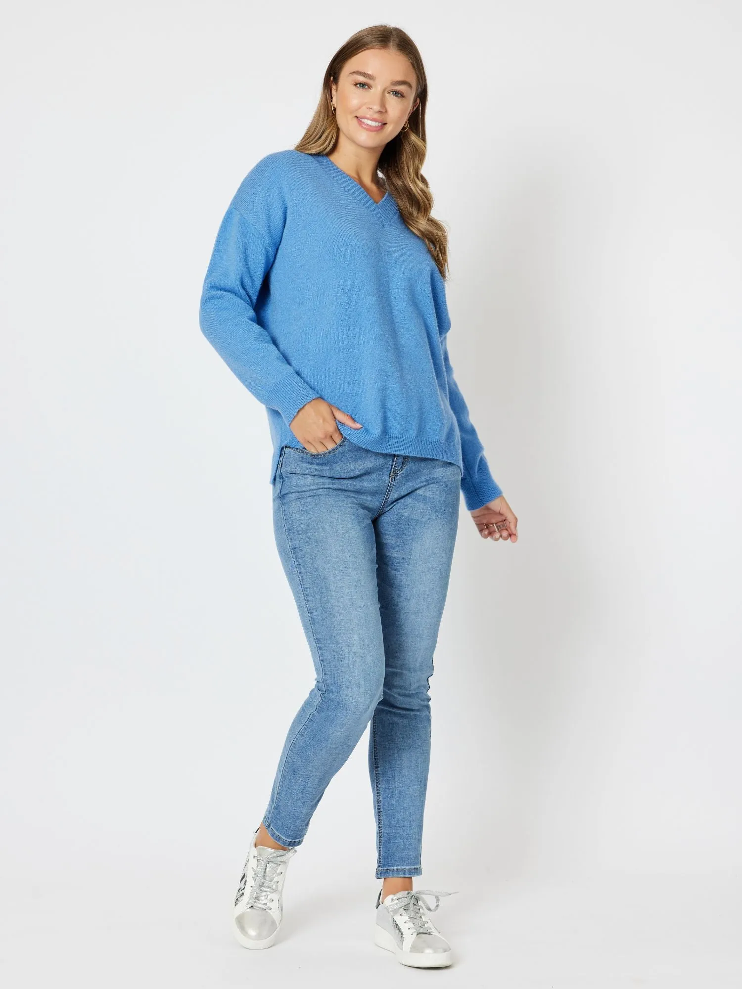 Valerie V-Neck Knit Jumper - Cornflower sold by RC & Co product image thumbnail 2