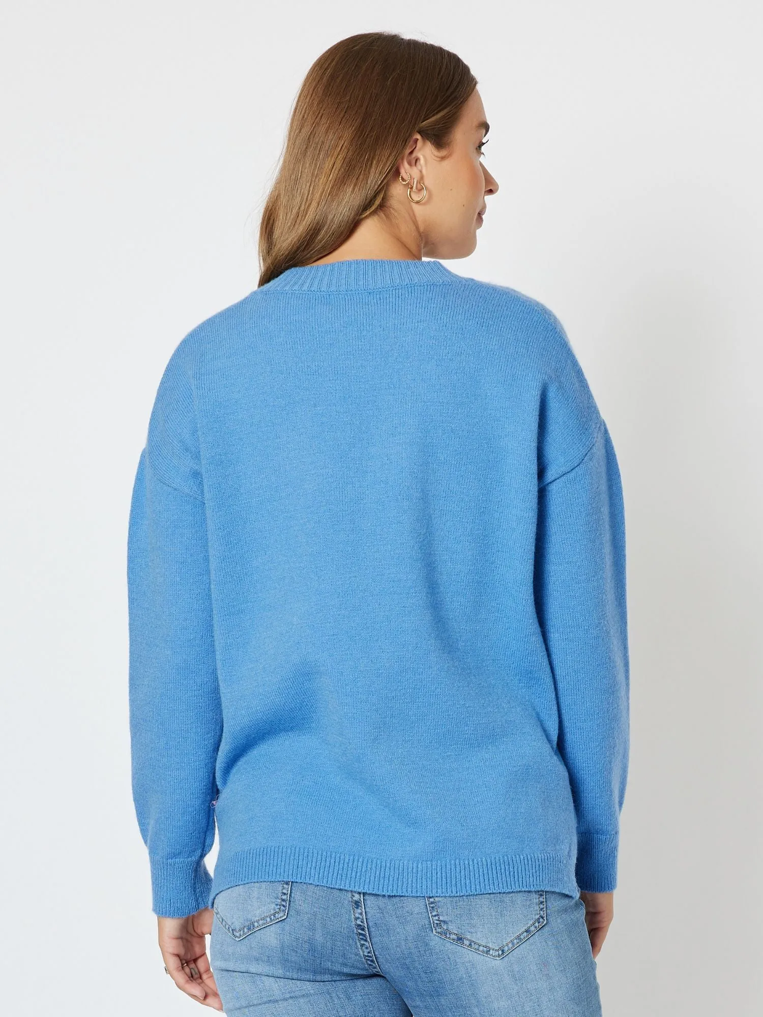 Valerie V-Neck Knit Jumper - Cornflower sold by RC & Co product image thumbnail 4