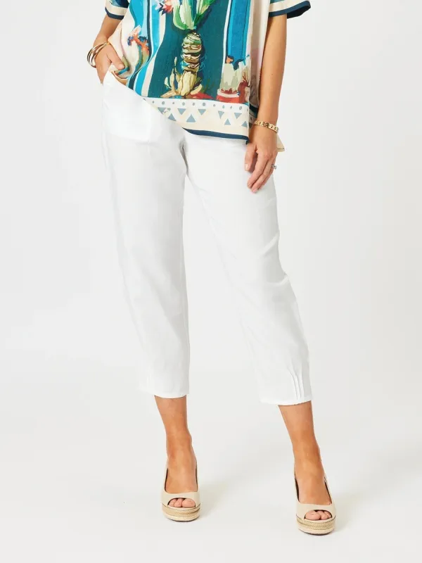 Lino Tapered Pant - White sold by RC & Co