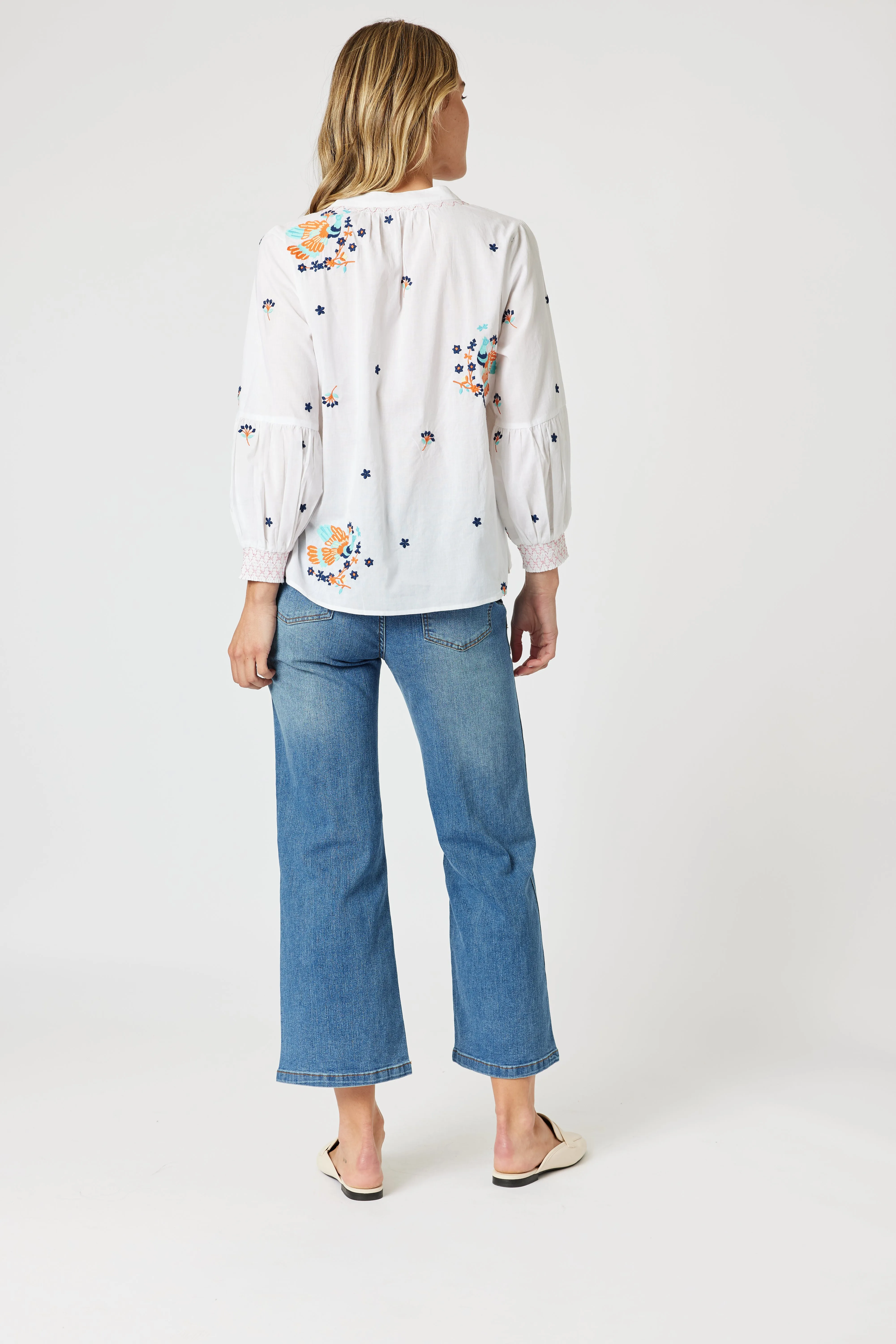 Birdie Embroidered Blouse - White Multi sold by RC & Co product image thumbnail 3