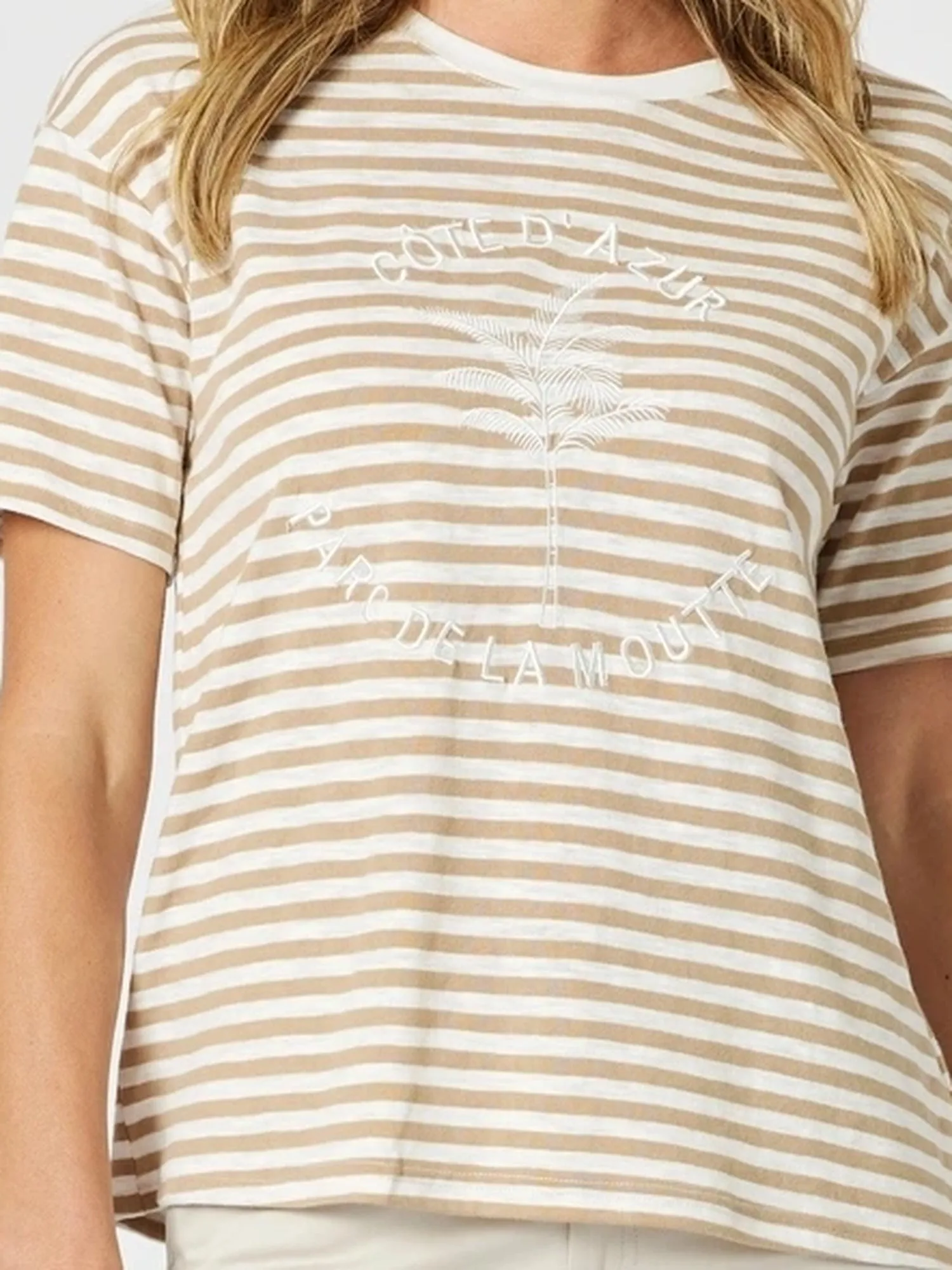 Cote d'Azur Stripe Print Tee - Natural/White sold by RC & Co product image thumbnail 3