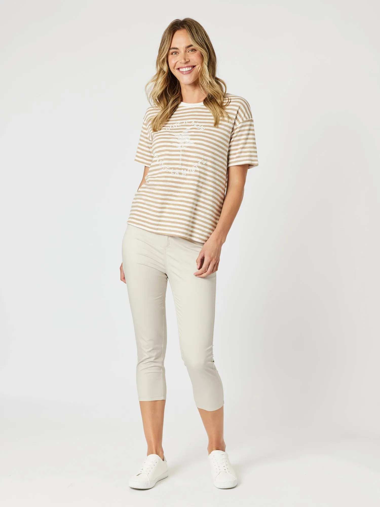 Cote d'Azur Stripe Print Tee - Natural/White sold by RC & Co product image thumbnail 4
