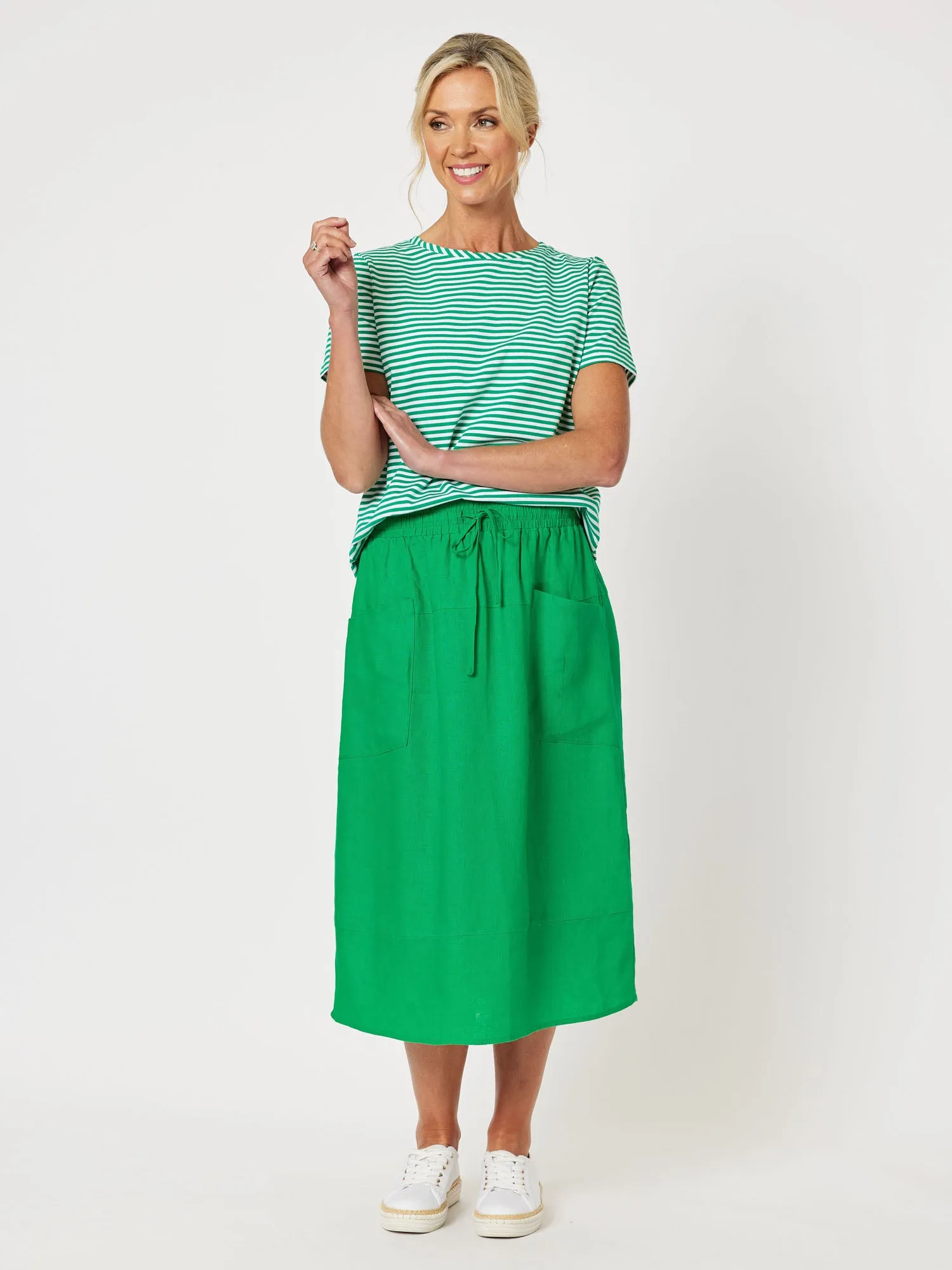 Sports Linen Pull On Skirt - Emerald sold by RC & Co product image thumbnail 2