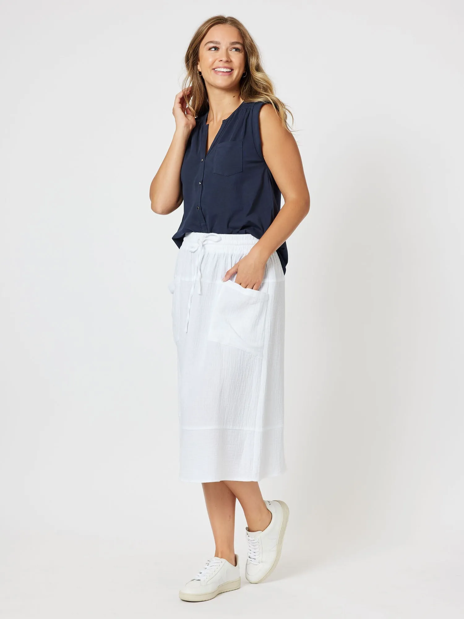 Alison Sleeveless Top - Navy sold by RC & Co product image thumbnail 2