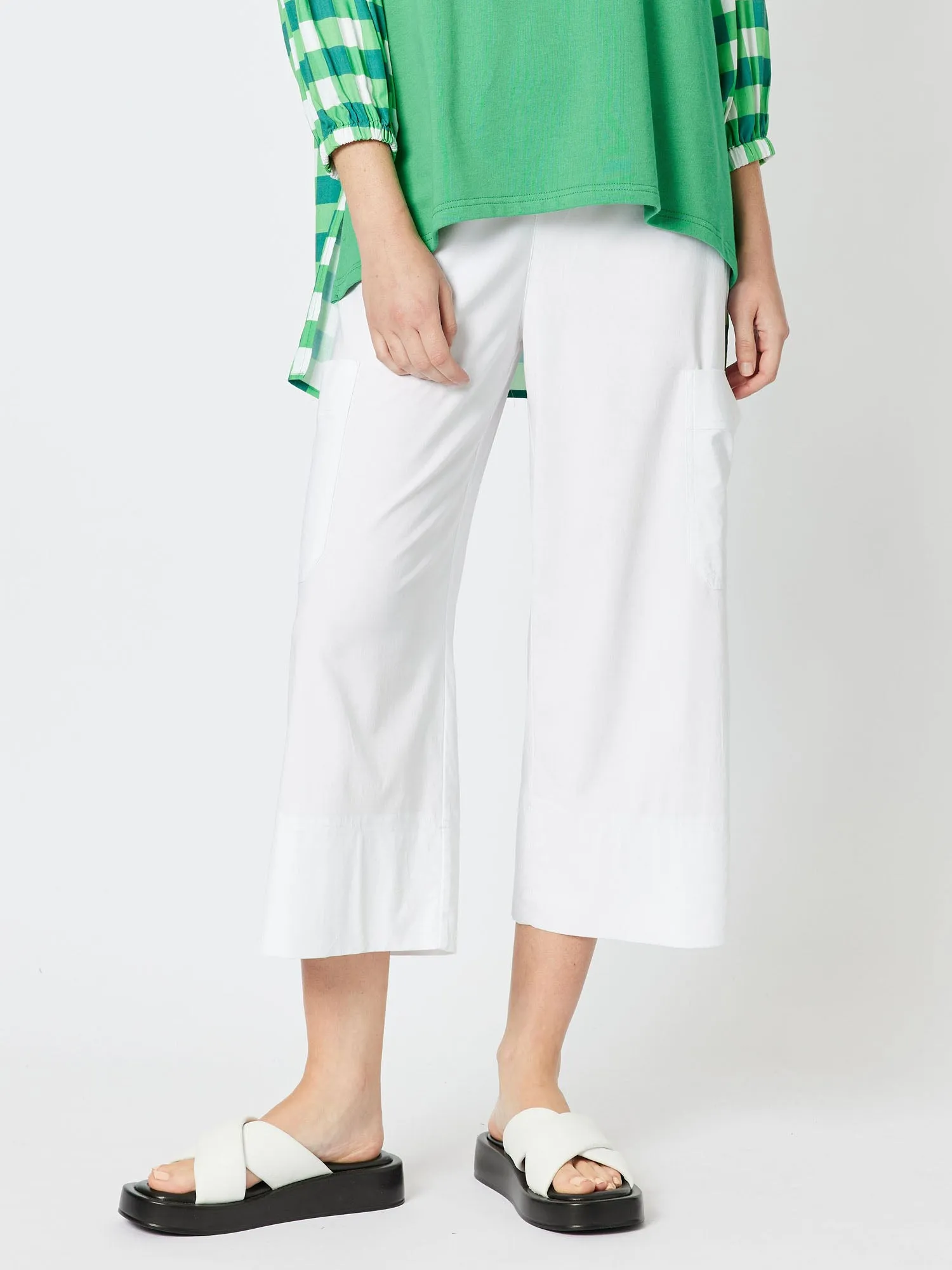 Parachute Wide Leg Pant - White sold by RC & Co