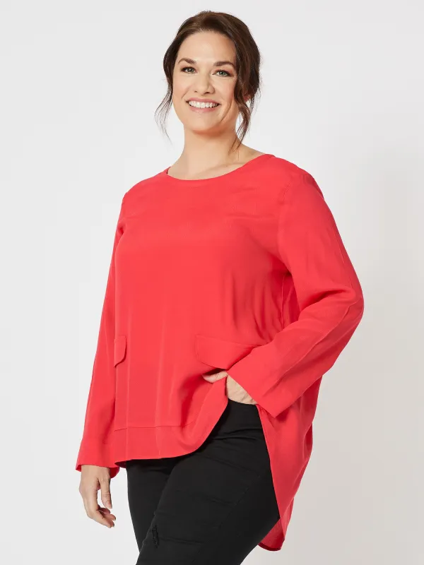 Kerryn Long Sleeve Top - Red sold by RC & Co
