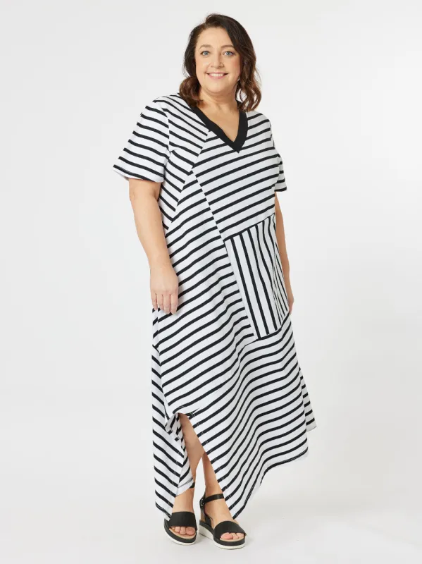 Vice Versa Spliced Dress - White/Black sold by RC & Co