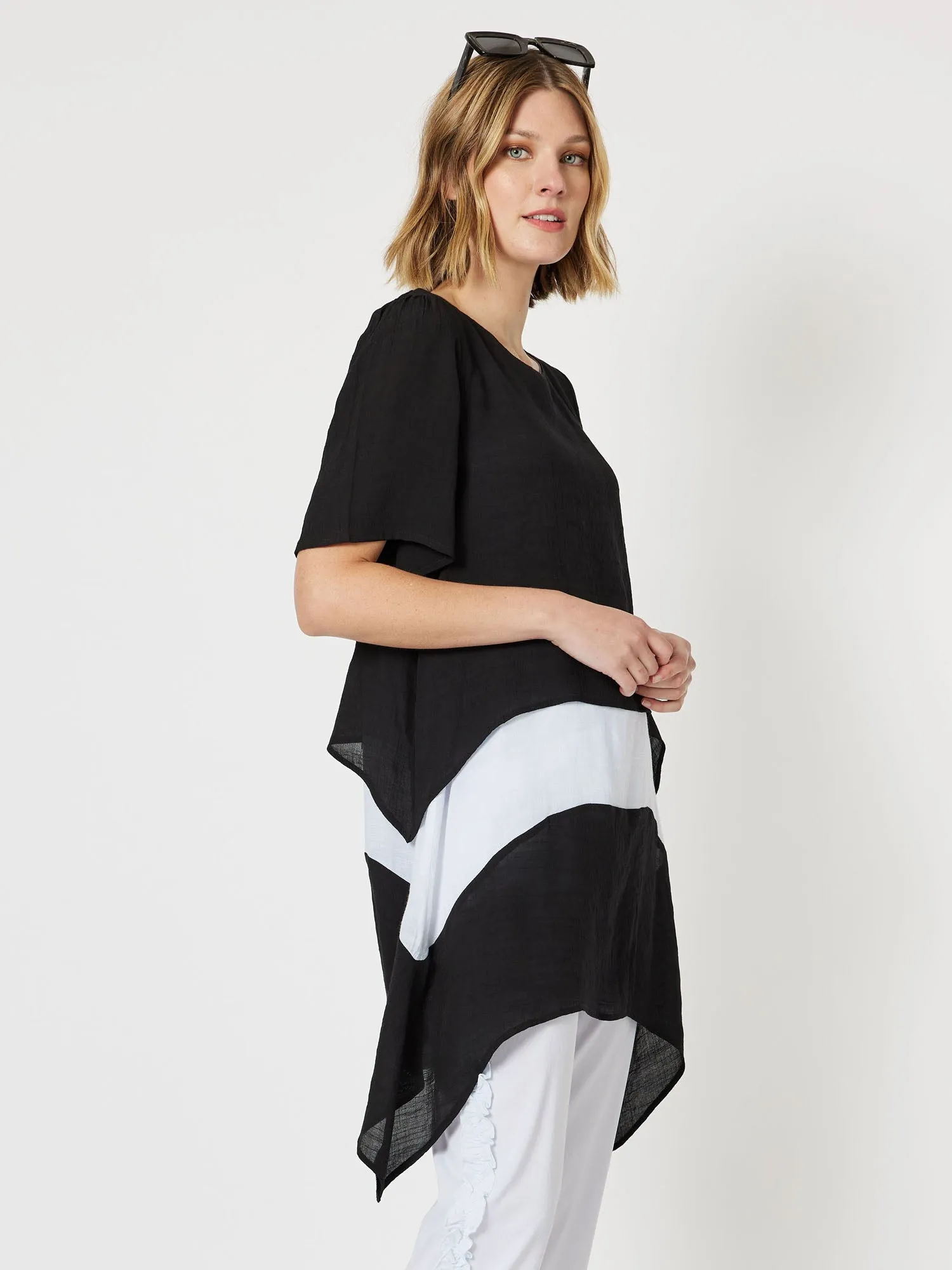 Thera Angled Hem Tunic - Black/White sold by RC & Co product image thumbnail 5