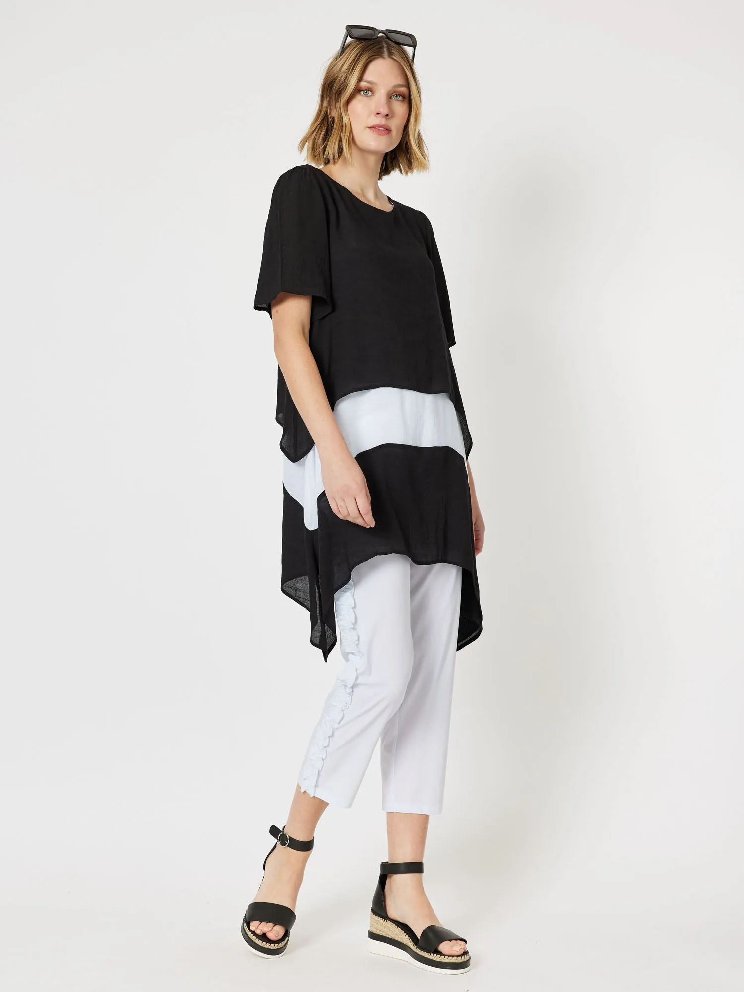 Thera Angled Hem Tunic - Black/White sold by RC & Co product image thumbnail 3