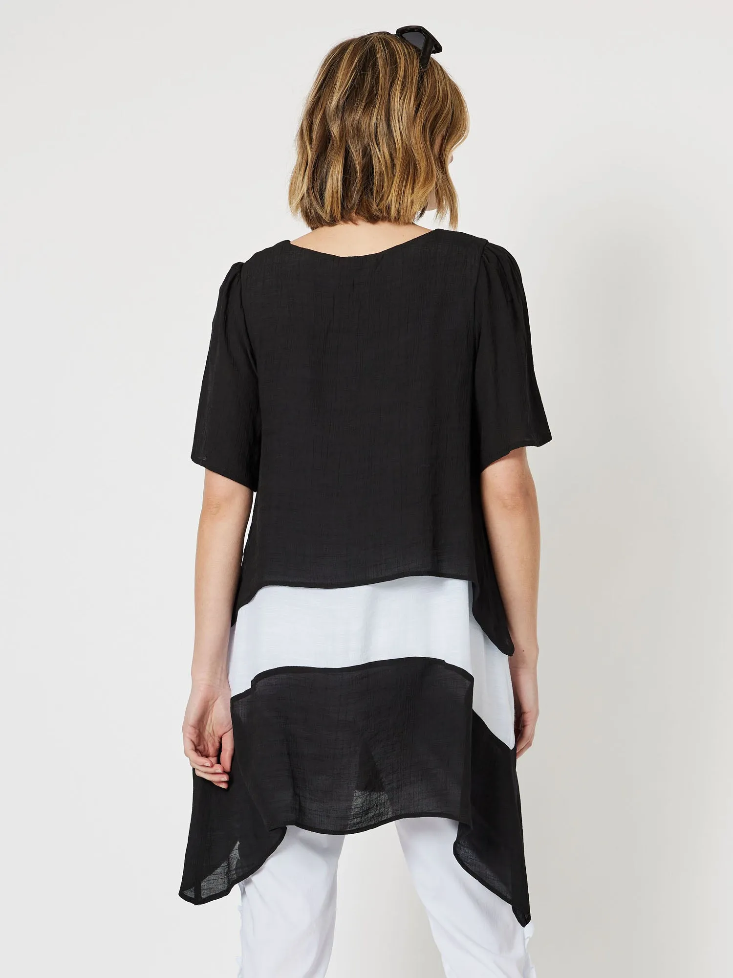 Thera Angled Hem Tunic - Black/White sold by RC & Co product image thumbnail 4