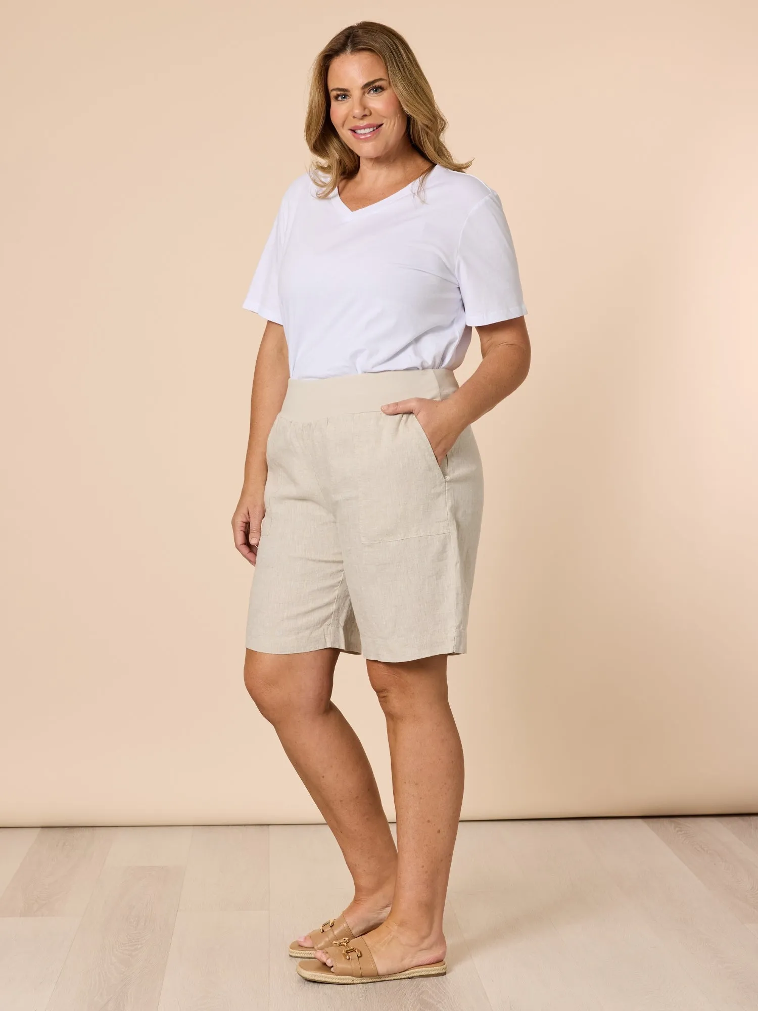 Jordan Linen Short - Natural sold by RC & Co product image thumbnail 5