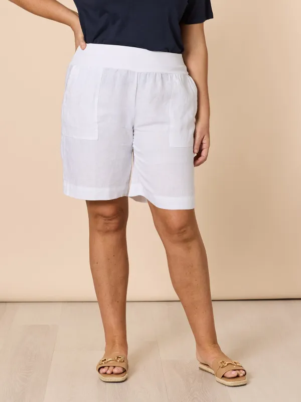 Jordan Linen Short - White sold by RC & Co
