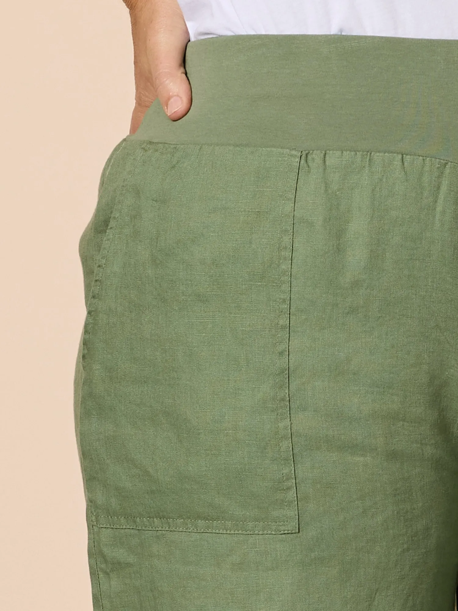 Jordan Linen Short - Khaki sold by RC & Co product image thumbnail 3
