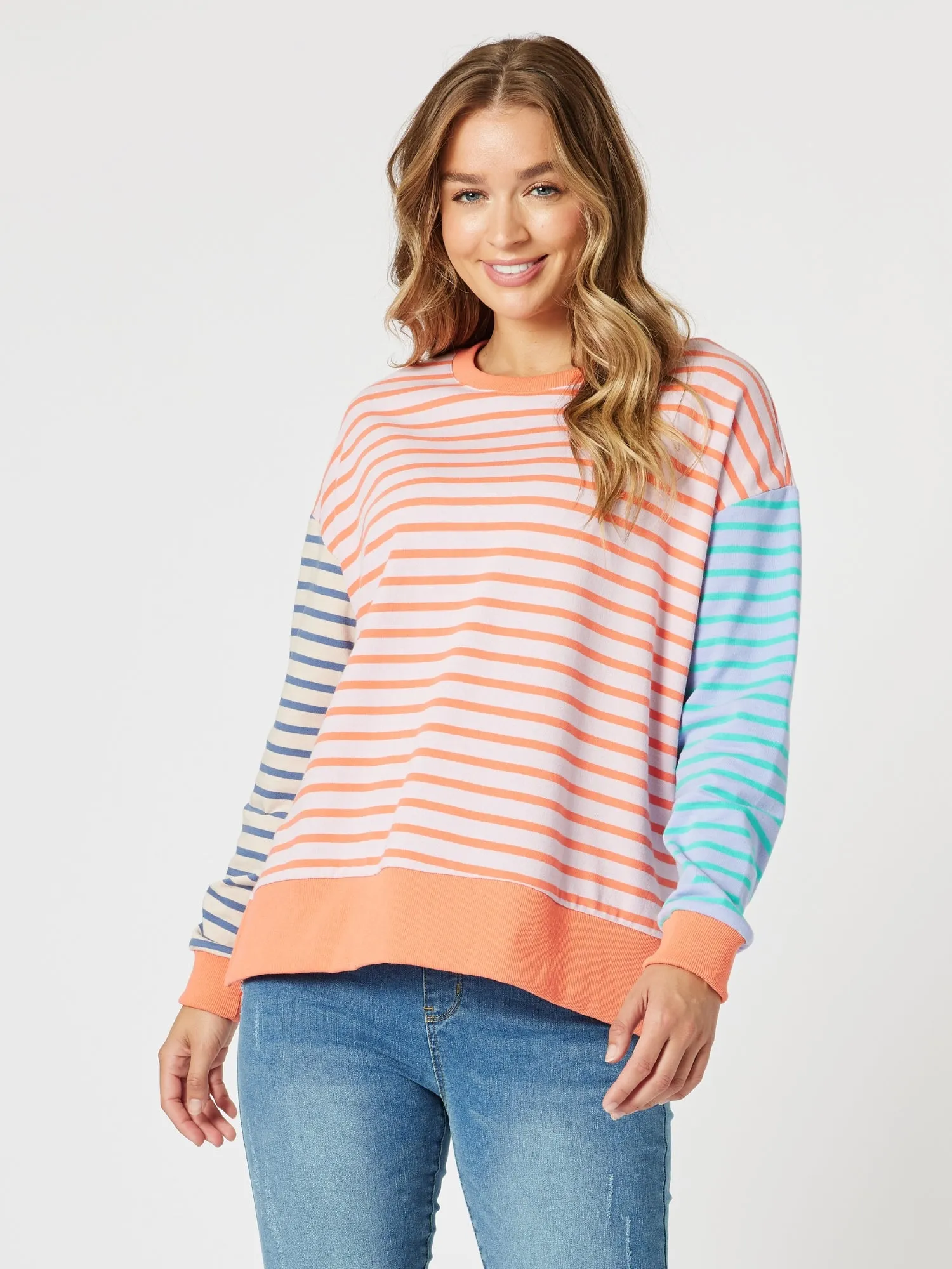 Maxwell Summer Stripe Print Sweat - Multi sold by RC & Co