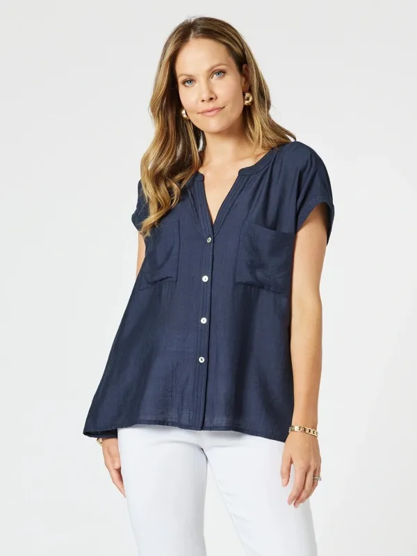 Cleo Top - Navy sold by RC & Co